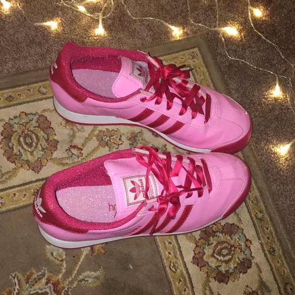 pink sparkly adidas